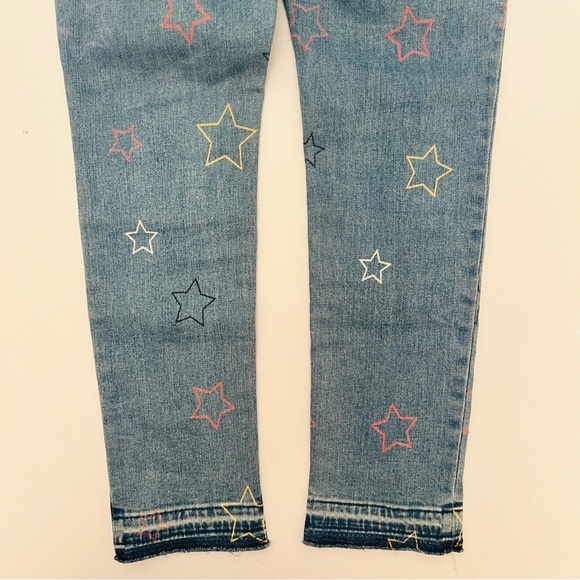Gap Kids Star Printed Super Skinny Ankle Denim Jeans Light Wash Raw Hems Sz 10 - Picture 14 of 14